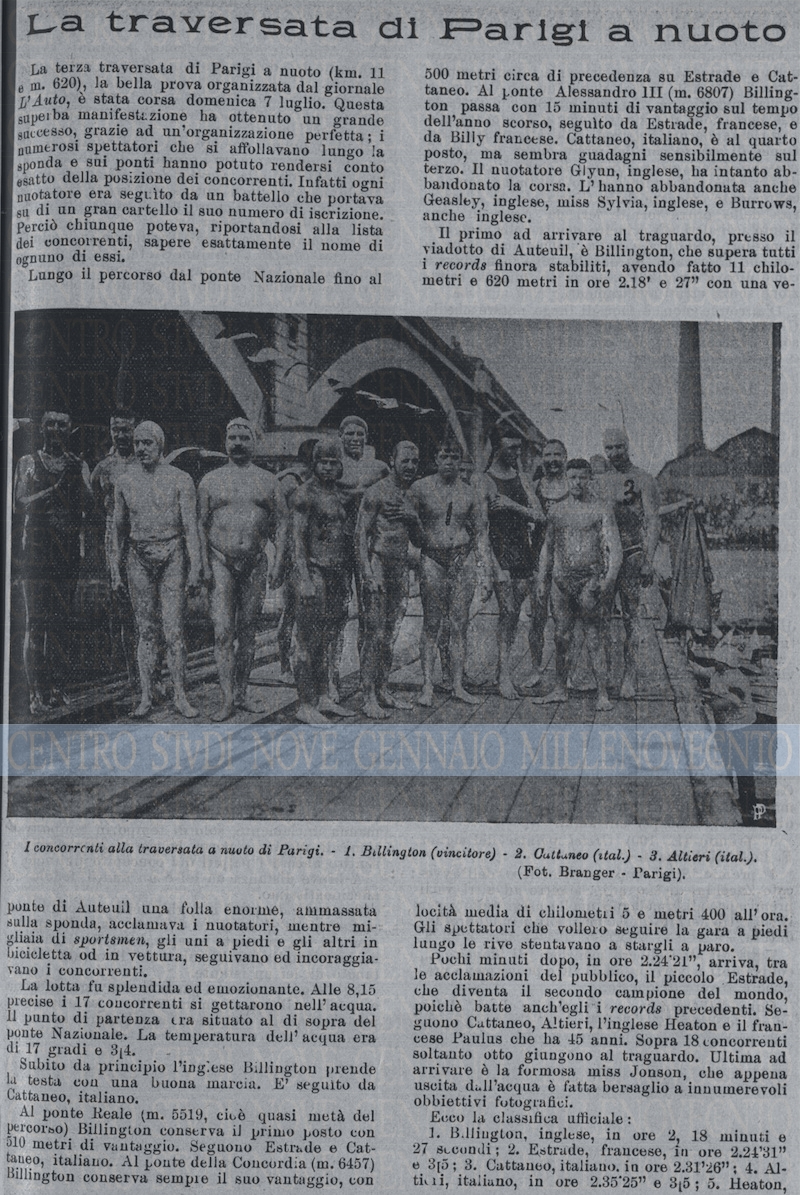 1907 Altieri IV nella Traversata a nuoto di Parigiwtmwtm